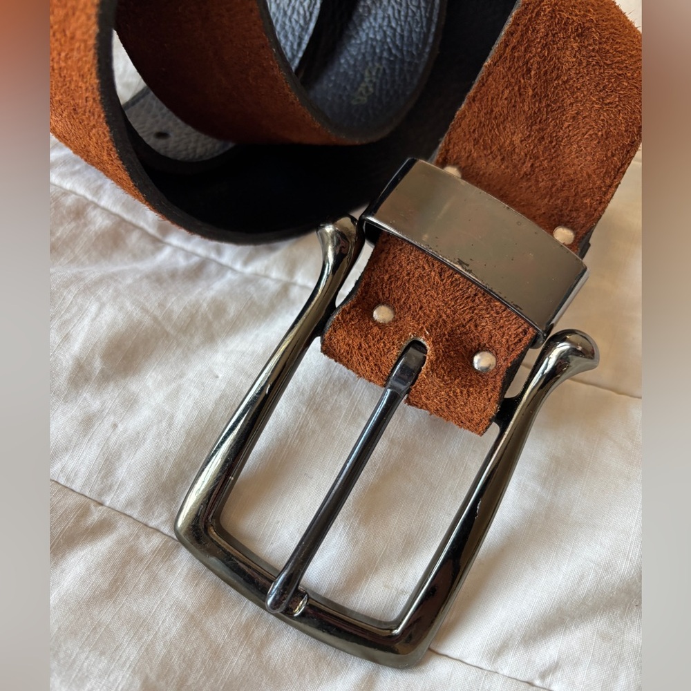 Y2K Wide Leather Belt with Big Buckle - Picture 3 of 5